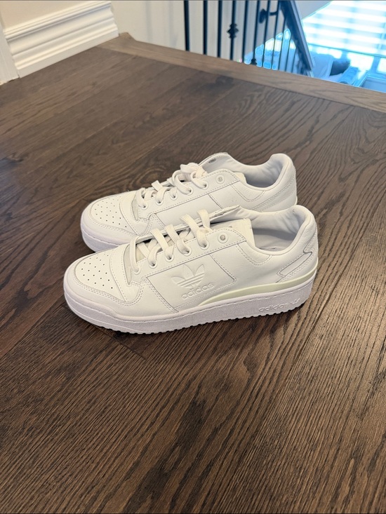 adidas Shoes - adidas All-White Low-Top Leather Sneakers